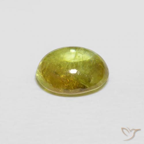 Esfena Amarelo esverdeado Natural 1.58ct, oval, Transparente