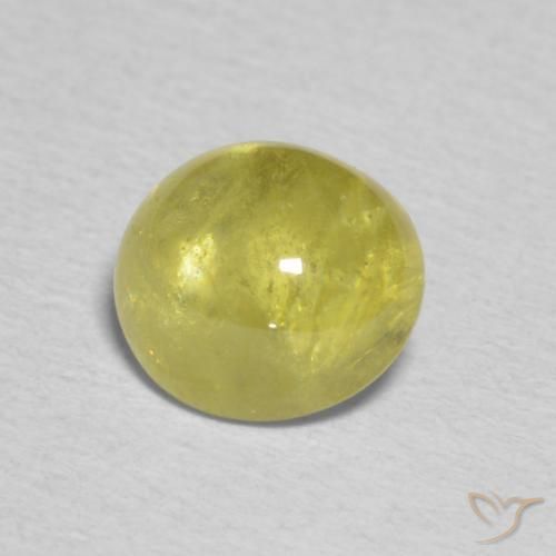 Esfena Dourado Verde Marrom Natural 1.62ct, oval, Transparente