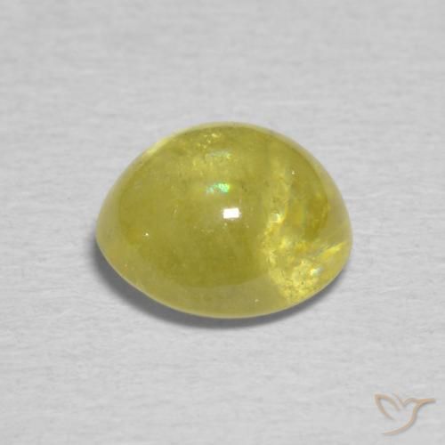 Esfena Dourado Verde Marrom Natural 1.62ct, oval, Transparente