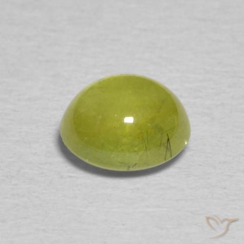 Esfena Verde amarelado Natural 1.27ct, oval, Transparente