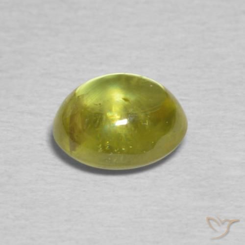 Esfena Verde amarelado Natural 1.17ct, oval, Transparente