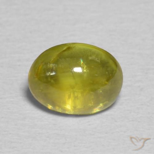 0.87ct Natural Verde Terroso Quente Esfena, oval, Transparente