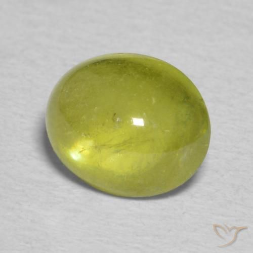 Esfena Verde amarelado Natural 1.63ct, oval, Transparente