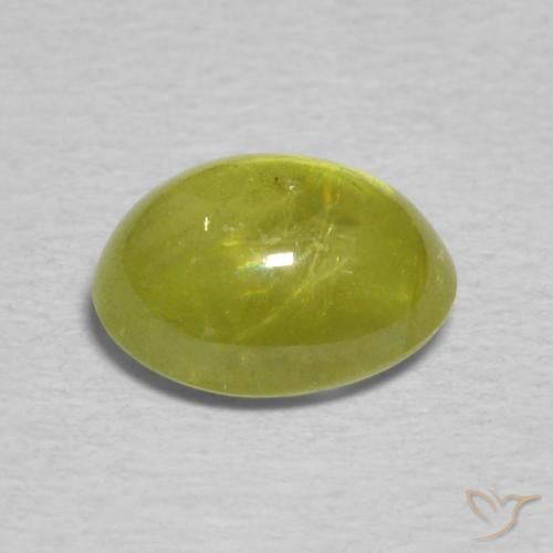 Esfena Verde amarelado Natural 1.63ct, oval, Transparente