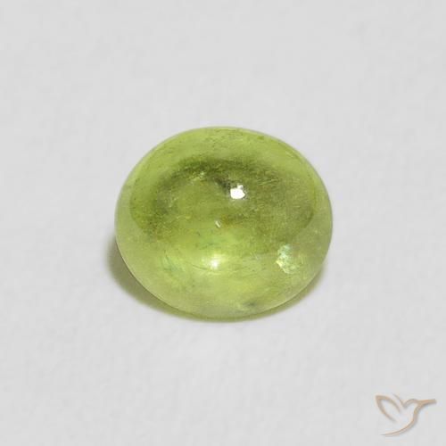 0.80ct Natural Verde amarelado Esfena, oval, Transparente