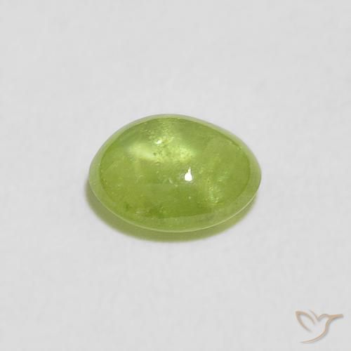 Esfena verde vivo Natural 1.02ct, oval, Transparente