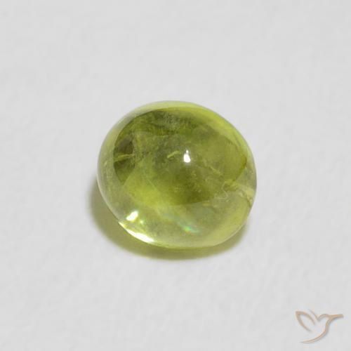 Esfena verde vivo Natural 0.67ct, oval, Transparente
