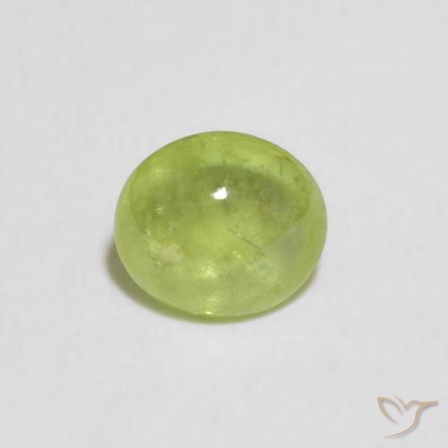 0.78ct Natural Verde médio Esfena, oval, Transparente