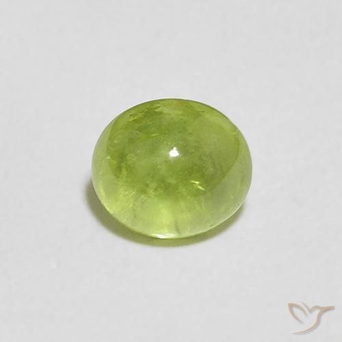 1.09ct Natural Verde amarelado vivo Esfena, oval, Transparente
