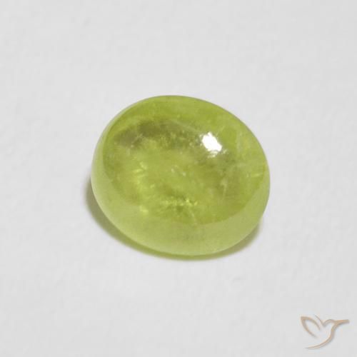 Esfena verde vivo Natural 1.15ct, oval, Transparente