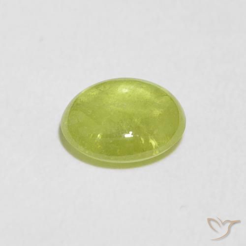 Esfena verde vivo Natural 1.15ct, oval, Transparente