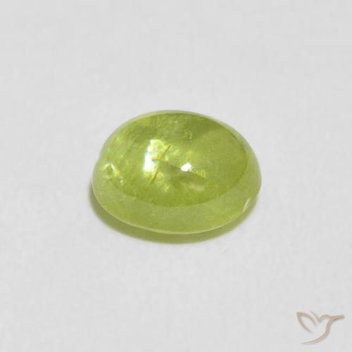 Esfena Verde amarelado Natural 1.32ct, oval, Transparente