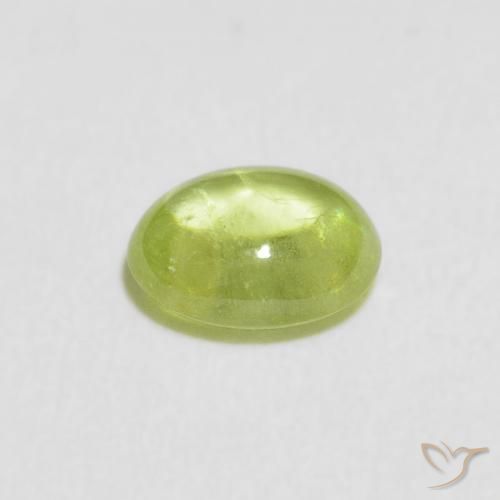Esfena verde vivo Natural 1.00ct, oval, Transparente