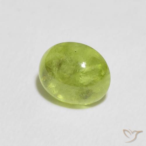 Esfena verde vivo Natural 1.27ct, oval, Transparente