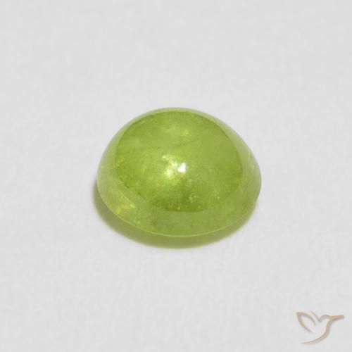 Esfena verde vivo Natural 0.52ct, oval, Transparente