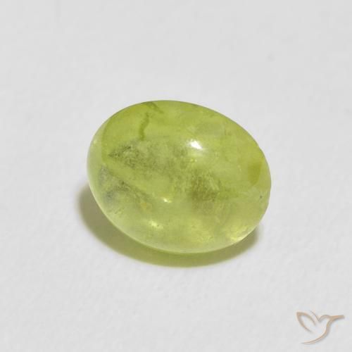 Esfena Verde amarelado Natural 1.09ct, oval, Transparente