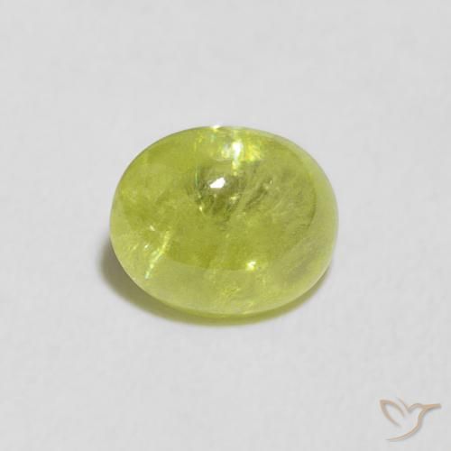 1.23ct Natural verde vivo Esfena, oval, Transparente