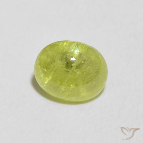Esfena verde vivo Natural 1.23ct, oval, Transparente