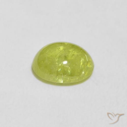 Esfena verde vivo Natural 1.23ct, oval, Transparente