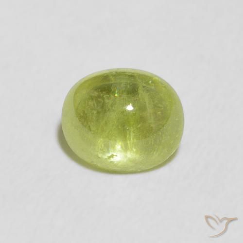 1.39ct Natural Verde amarelado Esfena, oval, Transparente