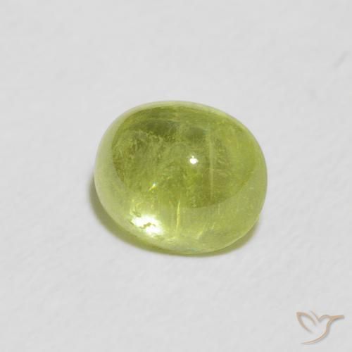 Esfena Verde amarelado Natural 1.39ct, oval, Transparente