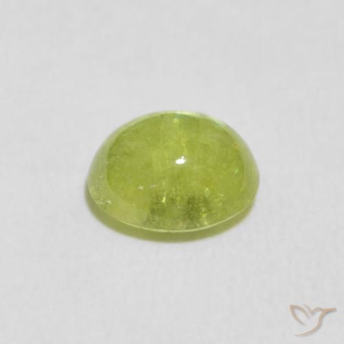 Esfena Verde amarelado Natural 1.39ct, oval, Transparente