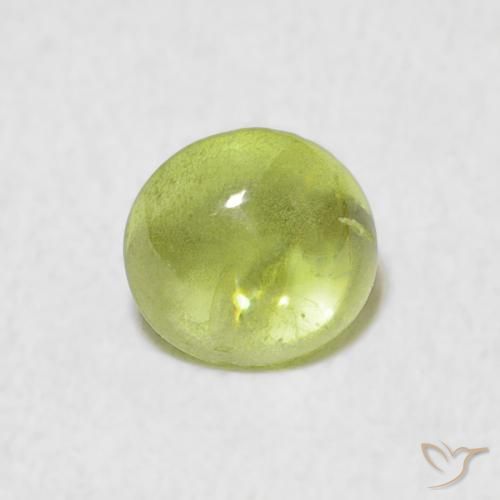 0.74ct Natural Verde limão Esfena, oval, Transparente