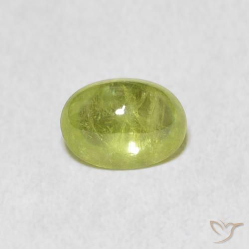 1.40ct Natural Verde limão Esfena, oval, Transparente