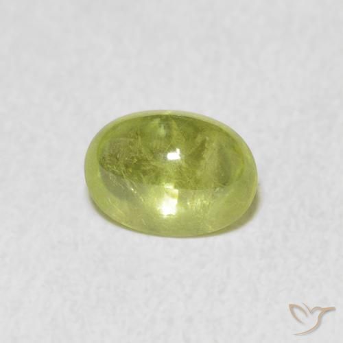 Esfena Verde limão Natural 1.40ct, oval, Transparente