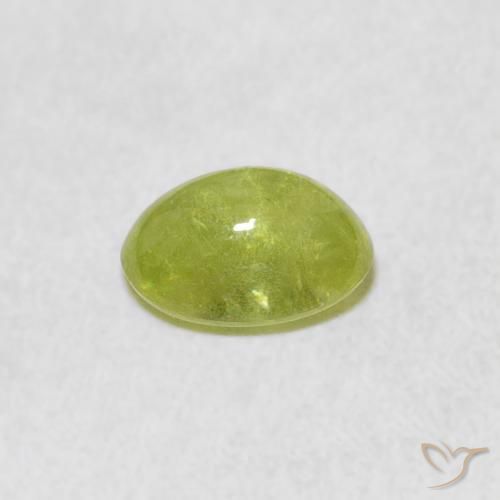 Esfena Verde limão Natural 1.40ct, oval, Transparente