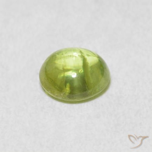 Esfena Verde amarelado vivo Natural 1.17ct, oval, Transparente