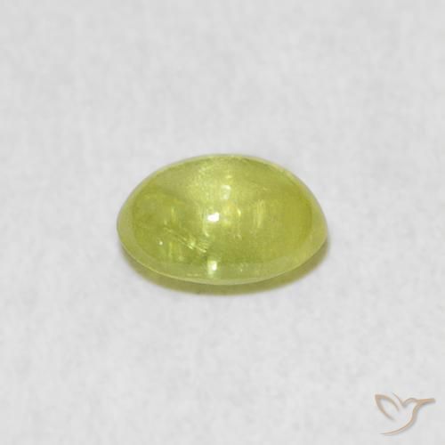 Esfena Verde limão Natural 0.77ct, oval, Transparente
