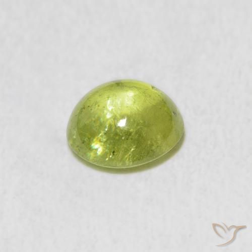 Esfena Verde limão Natural 1.38ct, oval, Transparente