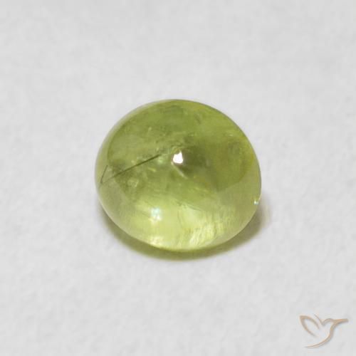 Esfena Verde limão Natural 1.42ct, oval, Transparente