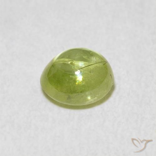 Esfena Verde limão Natural 1.42ct, oval, Transparente