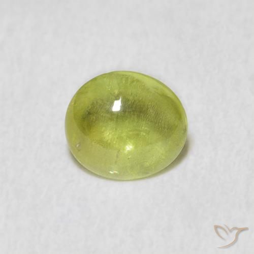 1.00ct Natural Verde limão Esfena, oval, Transparente