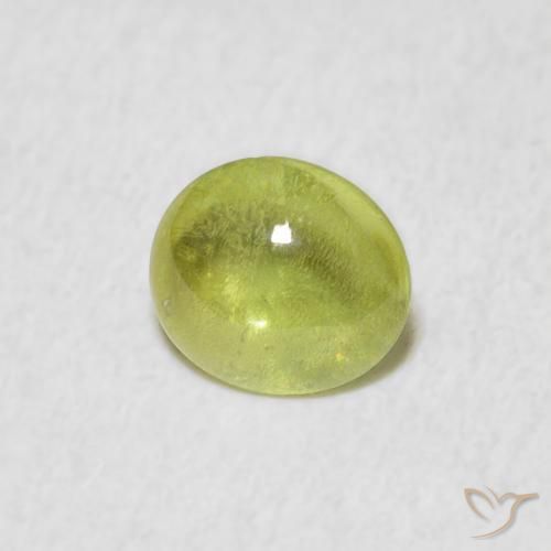 Esfena Verde limão Natural 1.00ct, oval, Transparente