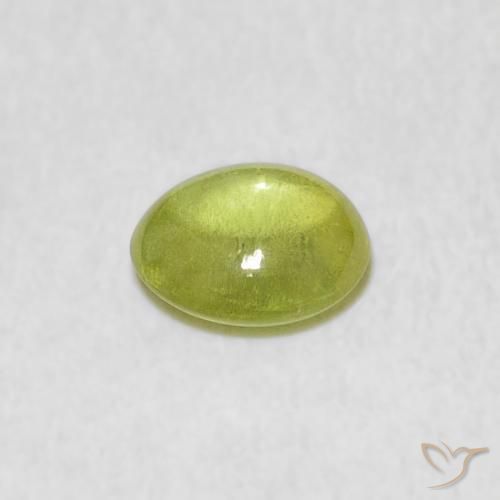 Esfena Verde limão Natural 1.00ct, oval, Transparente