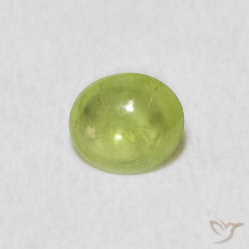 0.68ct Natural Verde limão Esfena, oval, Transparente