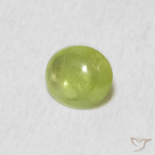 Esfena Verde limão Natural 0.68ct, oval, Transparente