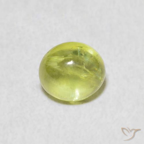 1.08ct Natural Verde limão Esfena, oval, Transparente