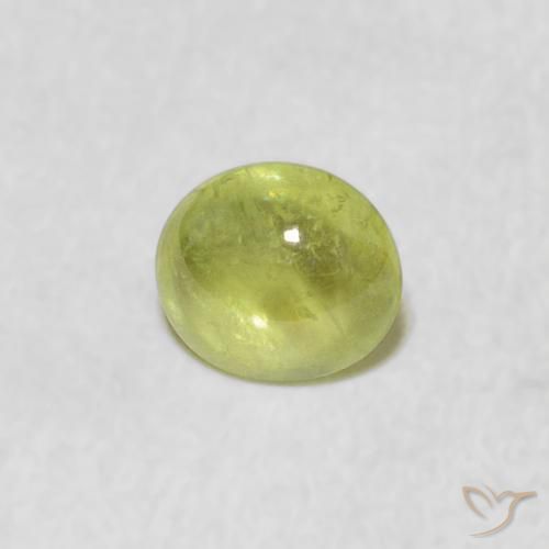 Esfena Verde limão Natural 0.91ct, oval, Transparente