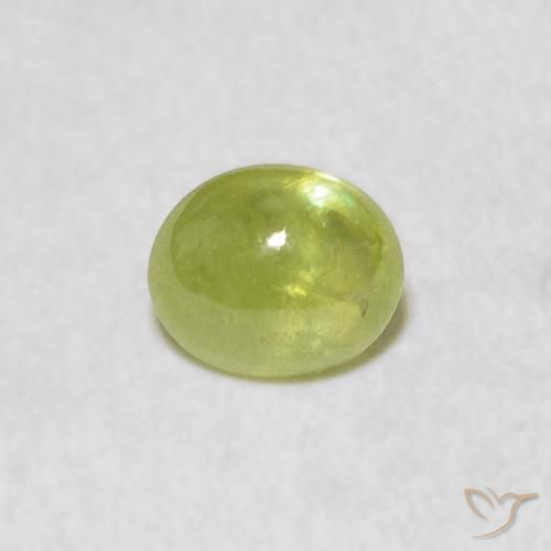 0.84ct Natural Verde limão Esfena, oval, Transparente