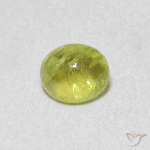 1.22ct Natural Verde limão Esfena, oval, Transparente