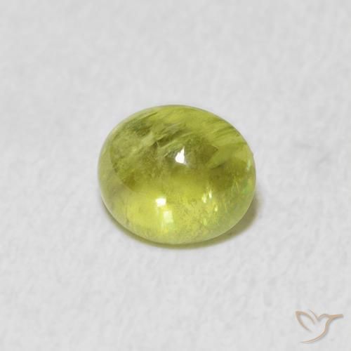 Esfena Verde limão Natural 1.22ct, oval, Transparente
