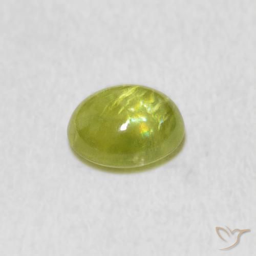 Esfena Verde limão Natural 1.22ct, oval, Transparente
