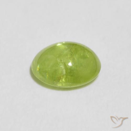 Esfena verde vivo Natural 1.04ct, oval, Transparente