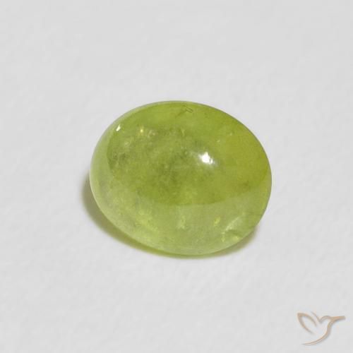 Esfena verde vivo Natural 1.15ct, oval, Transparente