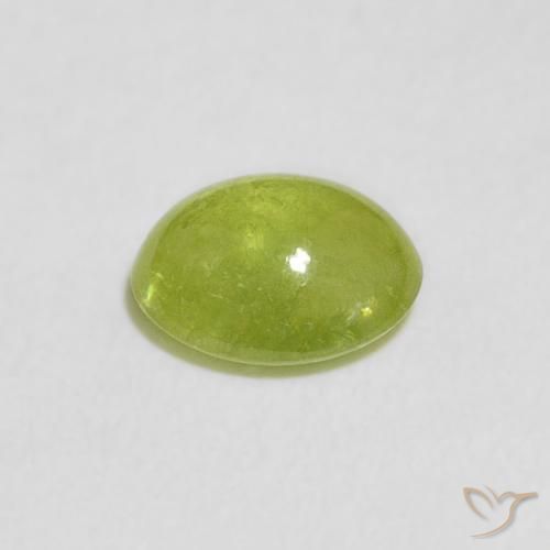 Esfena verde vivo Natural 1.15ct, oval, Transparente