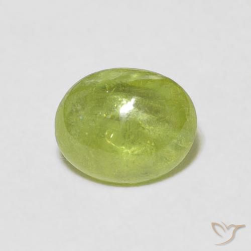 1.10ct Natural Verde limão Esfena, oval, Transparente